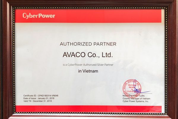 Avaco là đối tác bạc của hãng cung cấp giải pháp lưu điện CyberPower